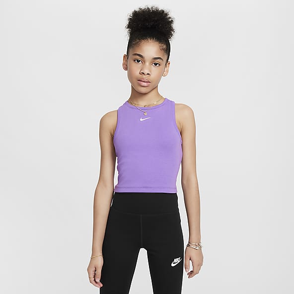 Girls Purple Tank Tops Sleeveless Shirts. Nike